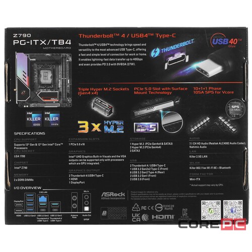 Материнская плата ASRock Z790 PG-ITX/TB4