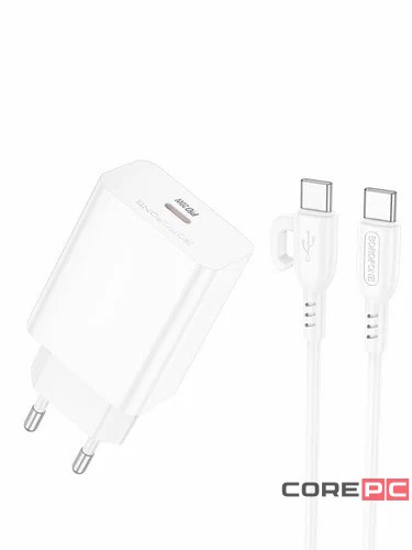 Сетевое зар. устр. Borofone BA21A Pro с шнуром Type-C на Type-C 1C 20W белое