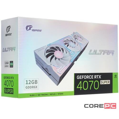 Видеокарта Colorful (RTX 4070 SUPER Ultra W OC 12GB-V) GeForce RTX 4070 SUPER 12GB iGame Ultra W OC