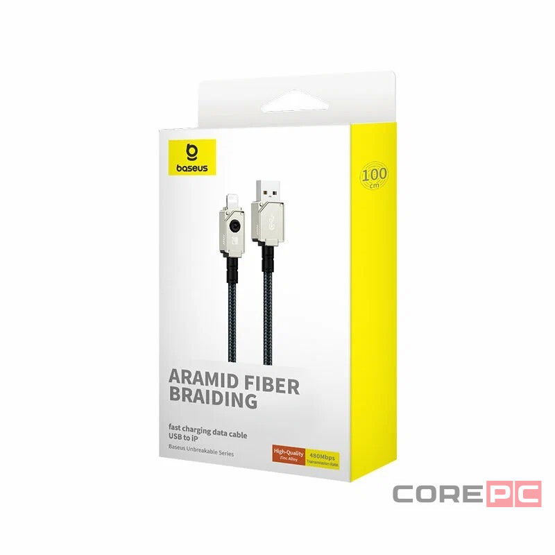 Usb Кабель-зарядка Lightning Baseus Unbreakable 2.4A 1м (P10355802221-00) stellar white