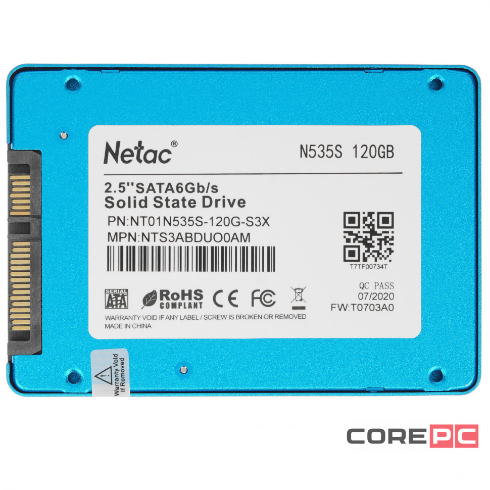 Твердотельный накопитель NETAC 120 Gb (NT01N535S-120G-S3X)