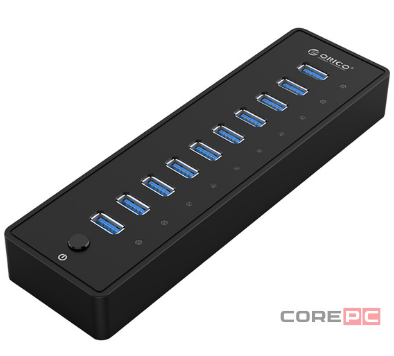 USB-хаб Orico P10-U2-V1-BK-BP USB2.0x10 черный