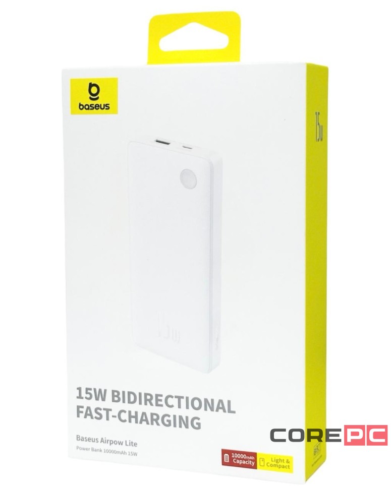 Powerbank Baseus Airpow Lite 10000mAh 1USB/1C 15W (P10067500213-00) белый