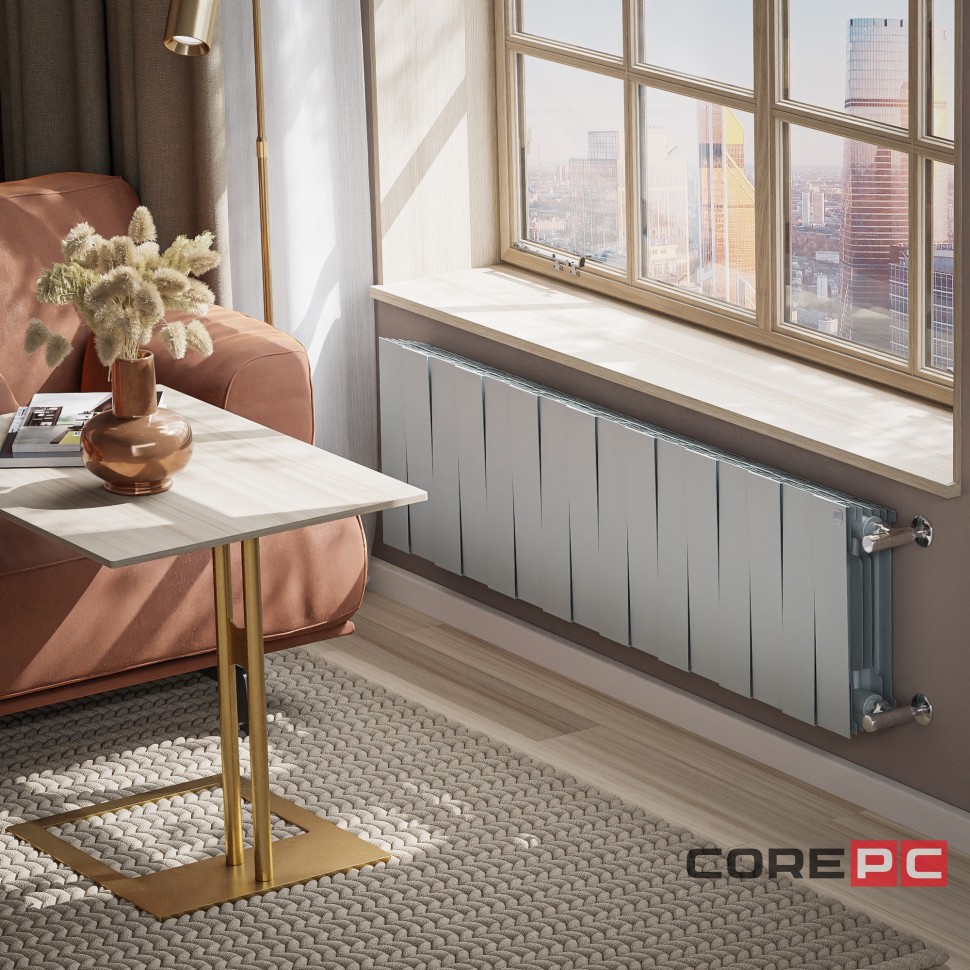 Радиатор биметаллический Royal Thermo PianoForte 300 Серебристый - 16 секц.