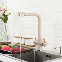 Смеситель для кухни Frap F4352-23, рычажное управление, цвет бежевый