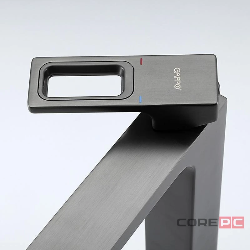 Смеситель для раковины Gappo G1017-92, рычажное управление, цвет оружейная сталь