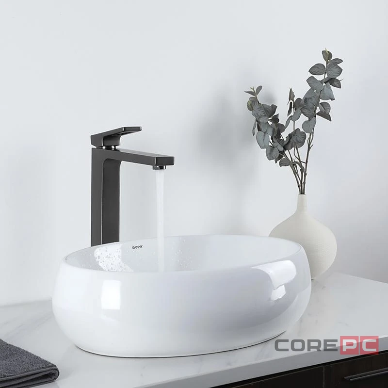 Смеситель для раковины Gappo G1017-92, рычажное управление, цвет оружейная сталь