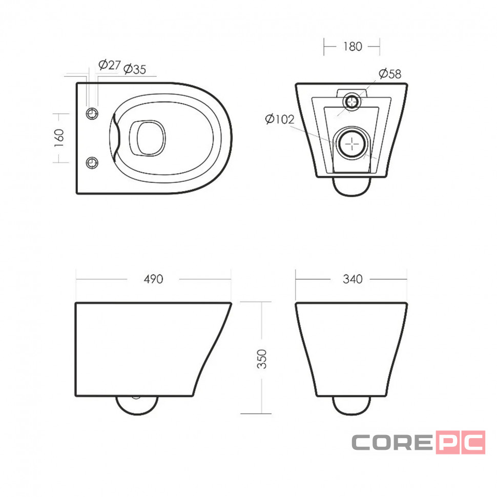 Унитаз подвесной Sanita luxe WC.WH/Breeze/DM.Rim/WHT.G/S1 безободковый, с сиденьем, микролифт, цвет белый