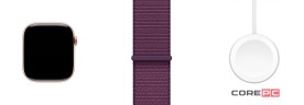 Apple Watch Series 10 46mm Rose Gold Aluminum Case with Plum Sport Loop