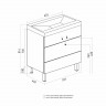 Тумба для ванной БРИКС-60 2 ящ. белый/дуб вотан под раковину Бриз 60 меб. (Sanita Luxe) (ПВХ)(разбор)