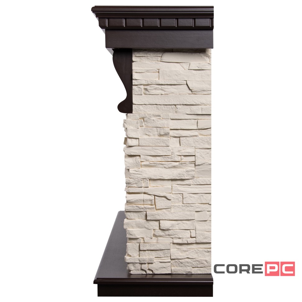 Портал Firelight Michigan 60, камень молочный, шпон темный дуб