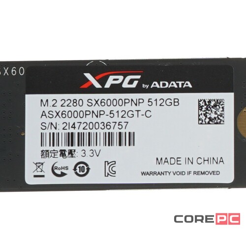 Твердотельный накопитель ADATA 512 Gb SX6000 PRO ASX6000PNP-512GT-C XPG