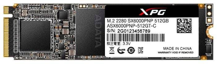 Твердотельный накопитель ADATA 512 Gb SX6000 PRO ASX6000PNP-512GT-C XPG