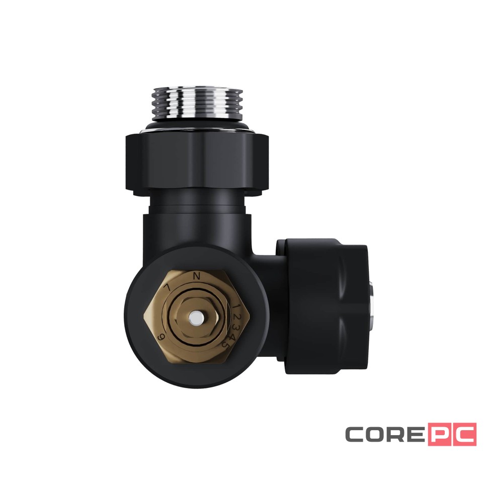 Узел нижнего подключения термостатический угловой Royal Thermo Design Pro 15мм М30х1,5 (Черный)