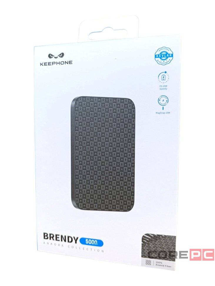 Powerbank магнитный с MagSafe Keephone Brendy 5000mAh черный с узором