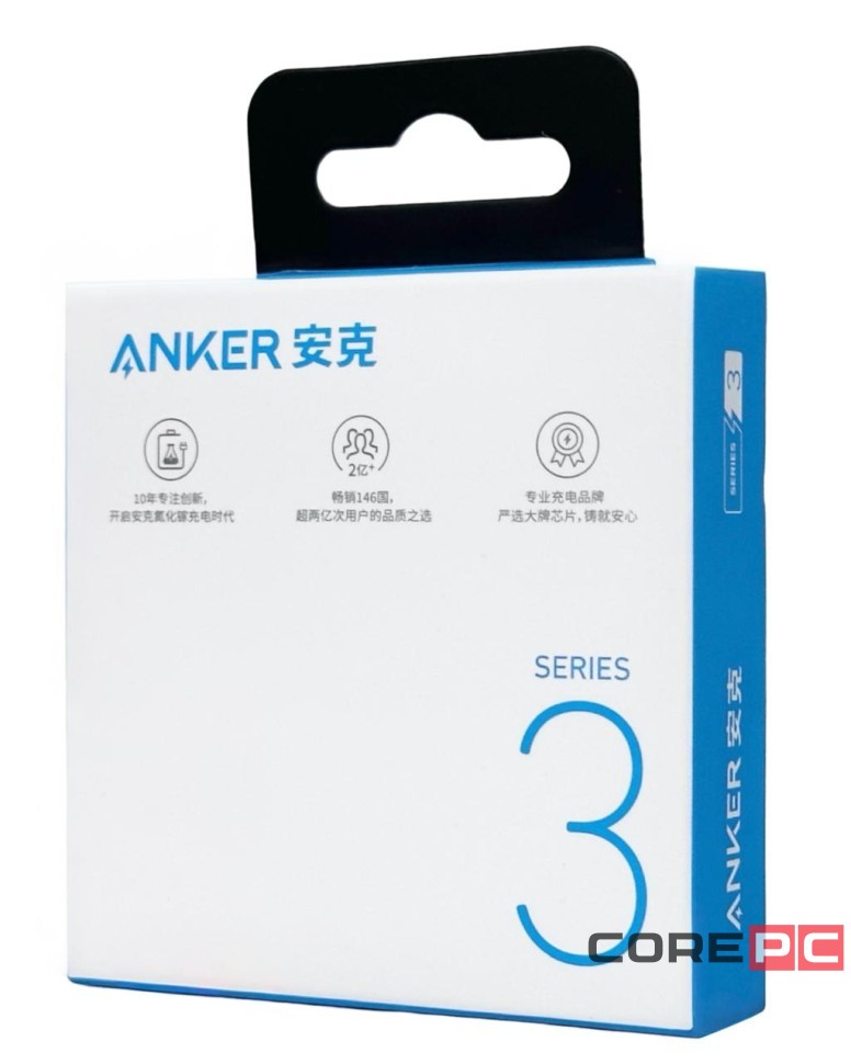 Usb Кабель-зарядка Type-C на Type-C Anker 310 (A81E1611) 60W 0.9м черный