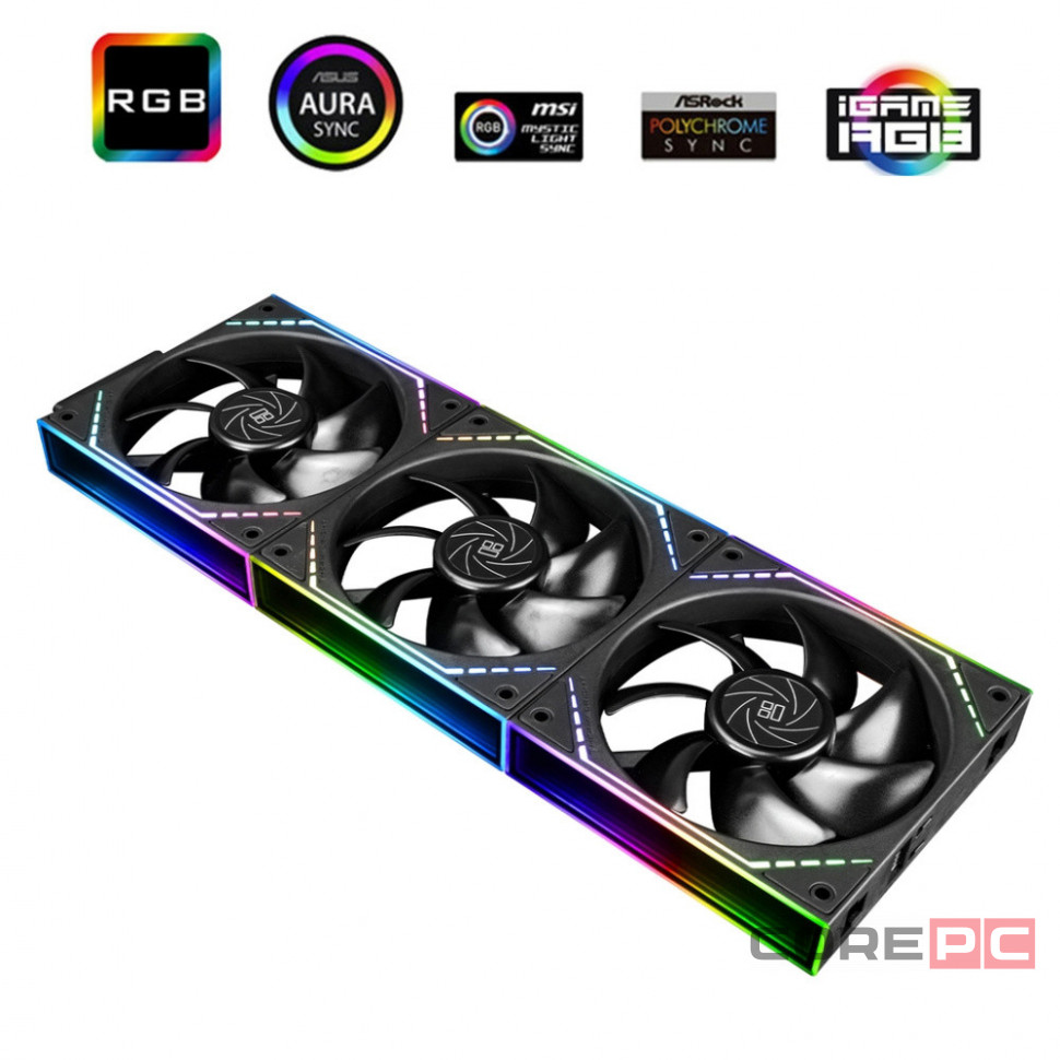Комплект вентиляторов для корпуса Thermalright TL-M12Q X3 ARGB Black (TRTLM12QX3.3P)