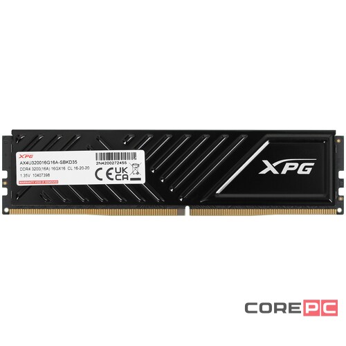 Оперативная память 16 Gb 3200 MHz ADATA XPG GAMMIX D35 RGB Black (AX4U320016G16A-SBKD35)