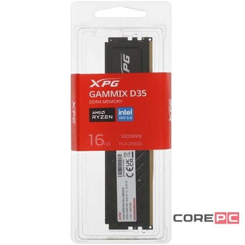 Оперативная память 16 Gb 3200 MHz ADATA XPG GAMMIX D35 RGB Black (AX4U320016G16A-SBKD35)