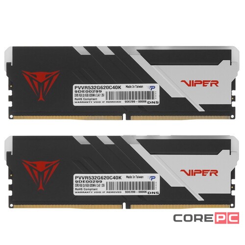Оперативная память 32 Gb 6200 MHz PATRIOT VIPER VENOM RGB (PVVR532G620C40K)