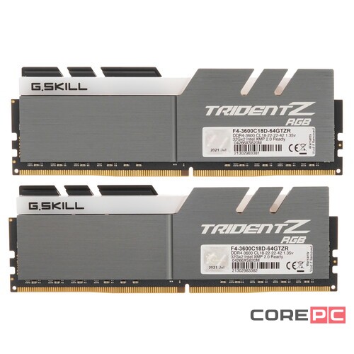 Оперативная память 64 Gb 3600 MHz G.Skill TRIDENT Z RGB (F4-3600C18D-64GTZR)