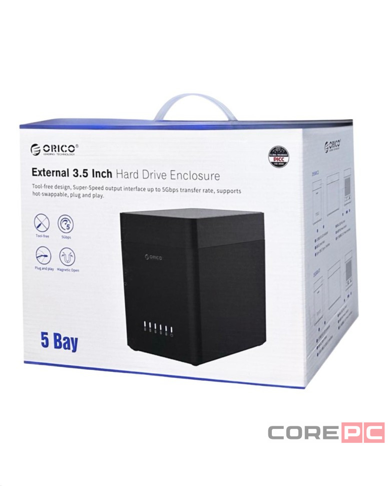 Док-станция для 5 HDD Orico DS500C3 10Gbps USB-С3.1 черная