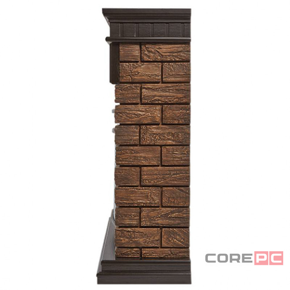 Портал Firelight Bricks Wood 30 камень коричневый, шпон темный дуб