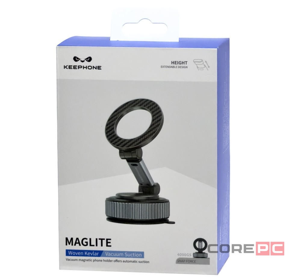 Держатель в автомобиль на торпеду Keephone Maglite черный