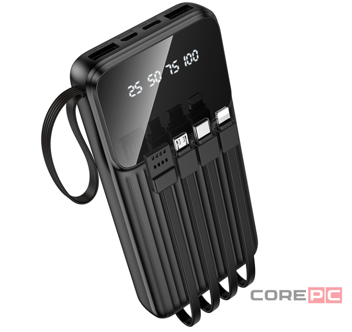 Powerbank Borofone BJ76 10000mAh 2USB/1C/Micro-USB с проводом USB/Type-C/Micro/Lightning черный
