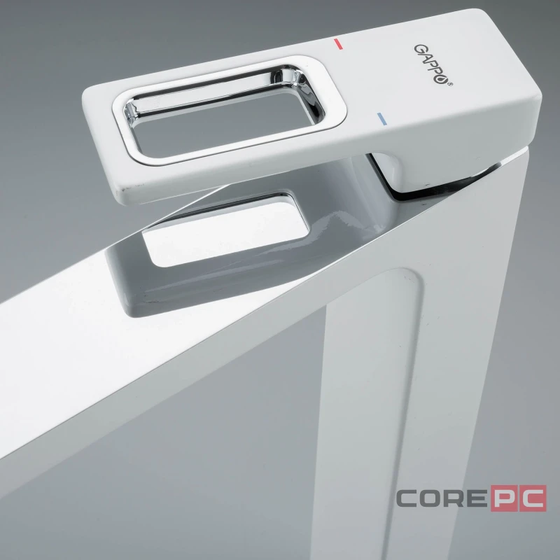 Смеситель для раковины-чаши Gappo G1017-2, рычажное управление, цвет хром/белый