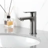 Смеситель для раковины Gappo G1048-9, рычажное управление, цвет оружейная сталь
