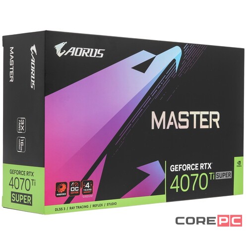 Видеокарта Gigabyte (GV-N407TSAORUS M-16GD) GeForce RTX 4070 Ti SUPER 16GB AORUS MASTER