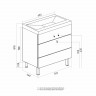Тумба для ванной БРИКС-60 2 ящ. под раковину Бриз 60 меб. (Sanita Luxe) (ПВХ)(разбор)