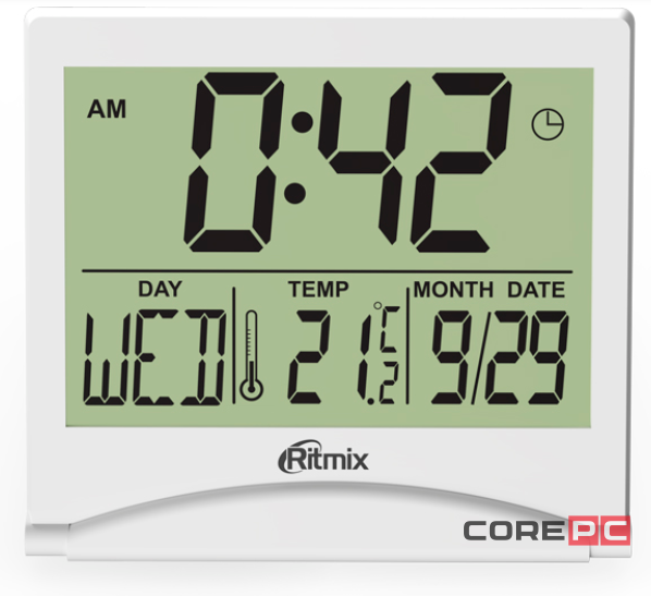 Часы-будильник Ritmix CAT-042 с метеостанцией (белый)
