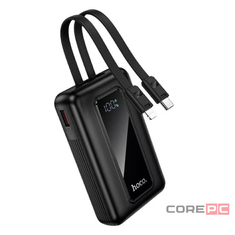 Powerbank Hoco J162 10000mAh 1USB/1C с проводом Type-C/Lightning черный