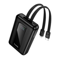 Powerbank Hoco J162 10000mAh 1USB/1C с проводом Type-C/Lightning черный
