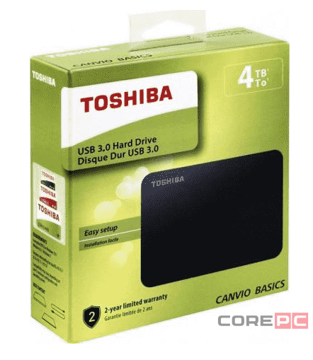 Внешний HDD Toshiba Canvio Basics New 4TB (HDTB440EK3CA) черный
