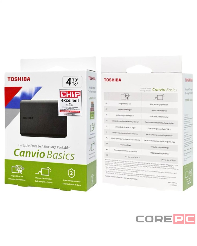 Внешний HDD Toshiba Canvio Basics New 4TB (HDTB440EK3CA) черный