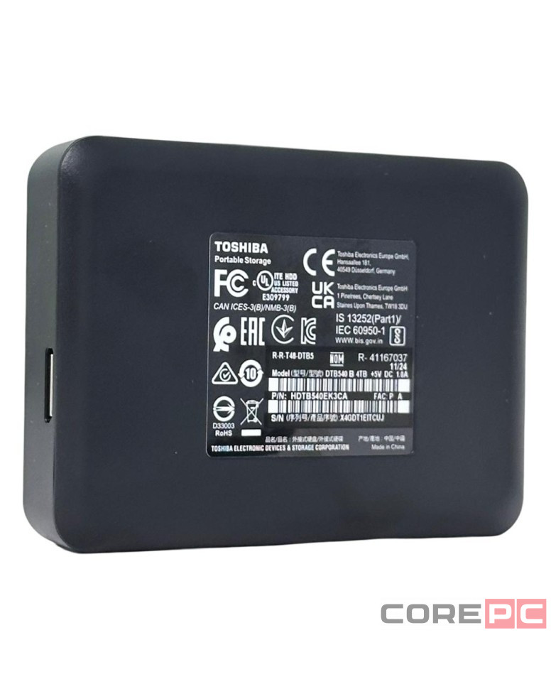 Внешний HDD Toshiba Canvio Basics New 4TB (HDTB440EK3CA) черный