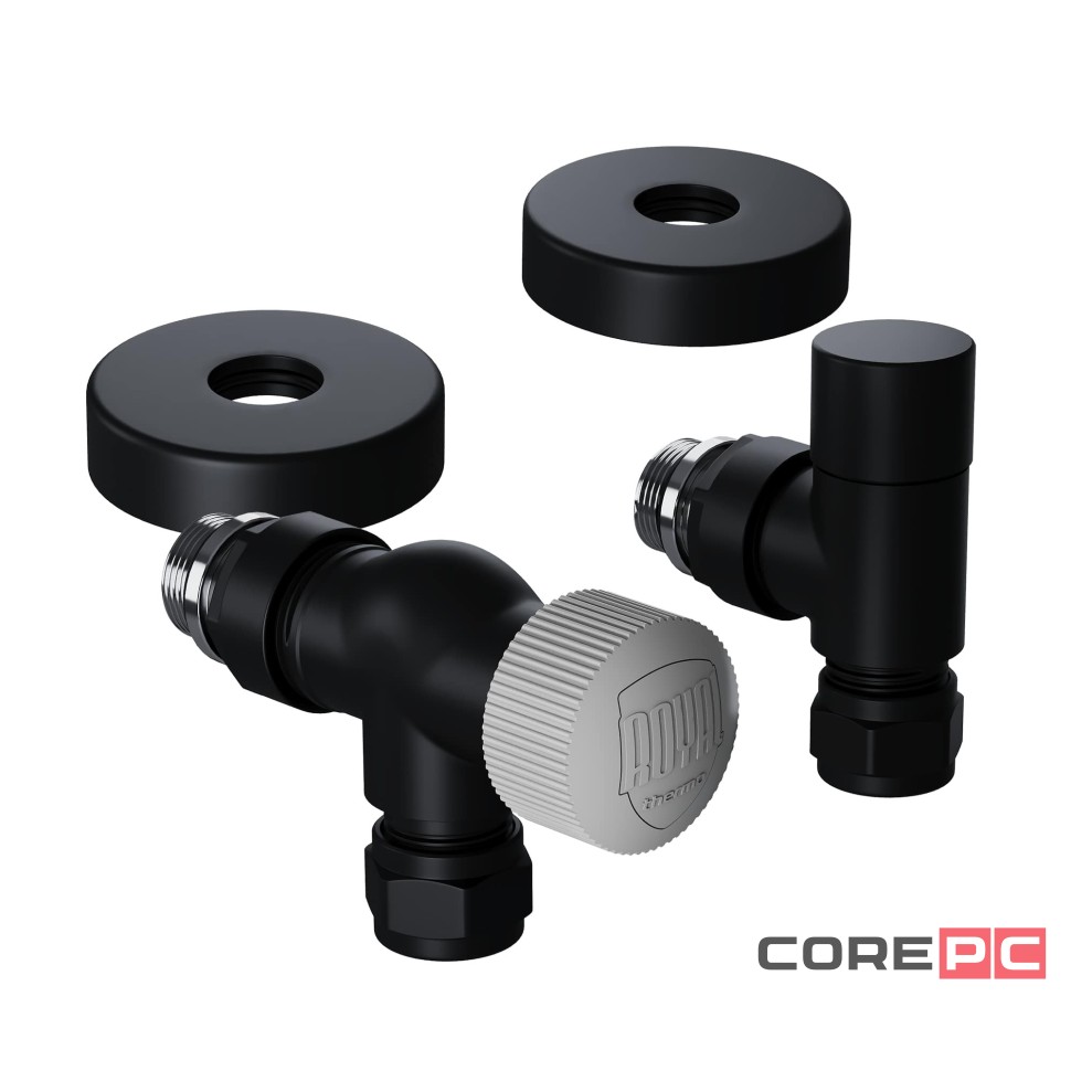 Набор термостатический осевой Royal Thermo Design Pro 15мм М30х1,5 (Черный)