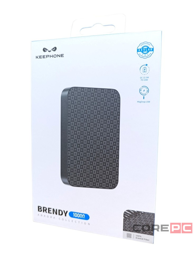 Powerbank магнитный с MagSafe Keephone Brendy 10000mAh черный с узором