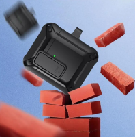 Чехол WiWU Mecha для AirPods 2 противоударный с карабином (черный)