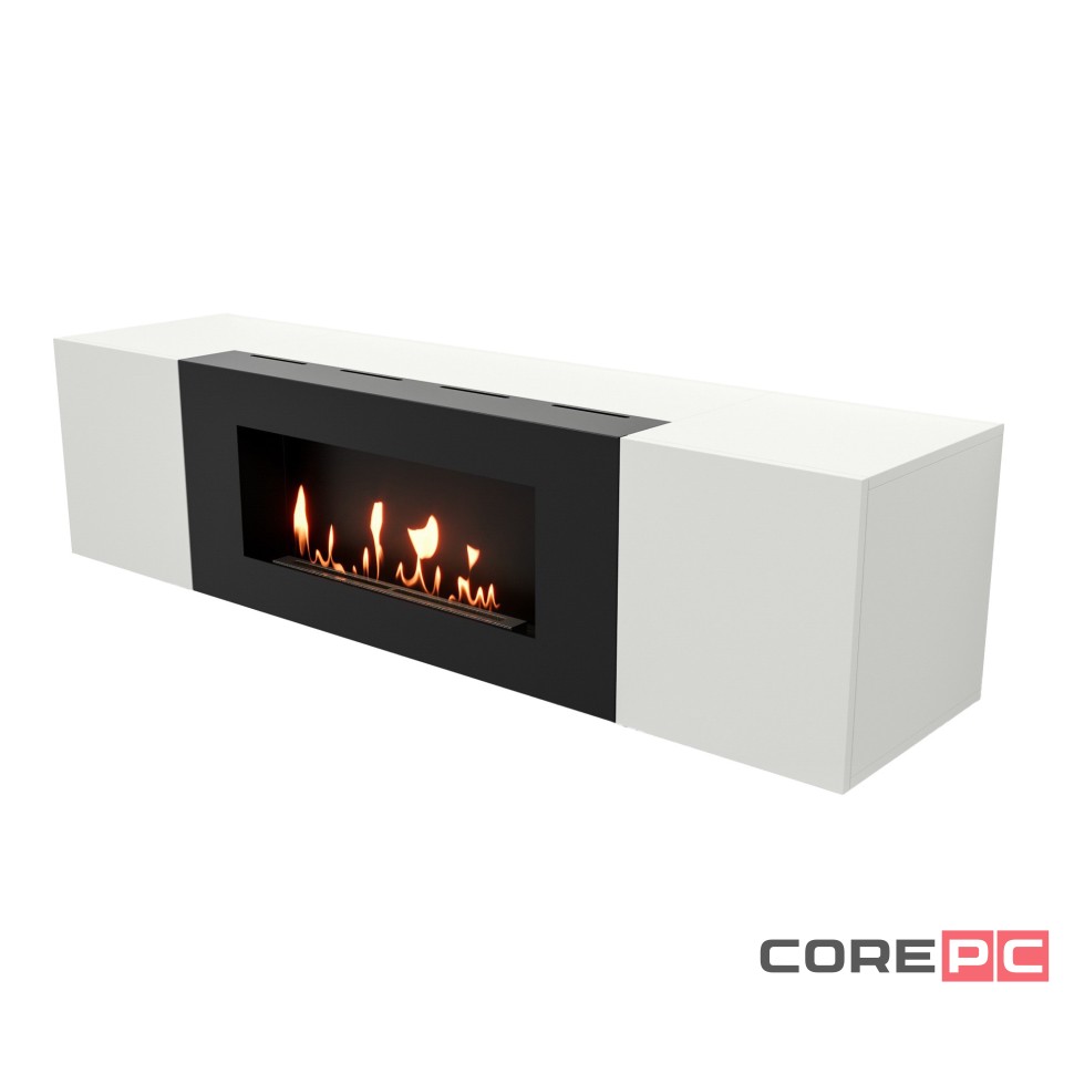 Тумба с биокамином Firelight BFP-P1600 белая