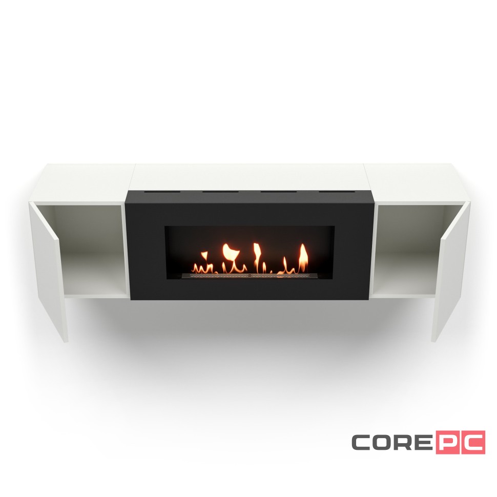 Тумба с биокамином Firelight BFP-P1600 белая