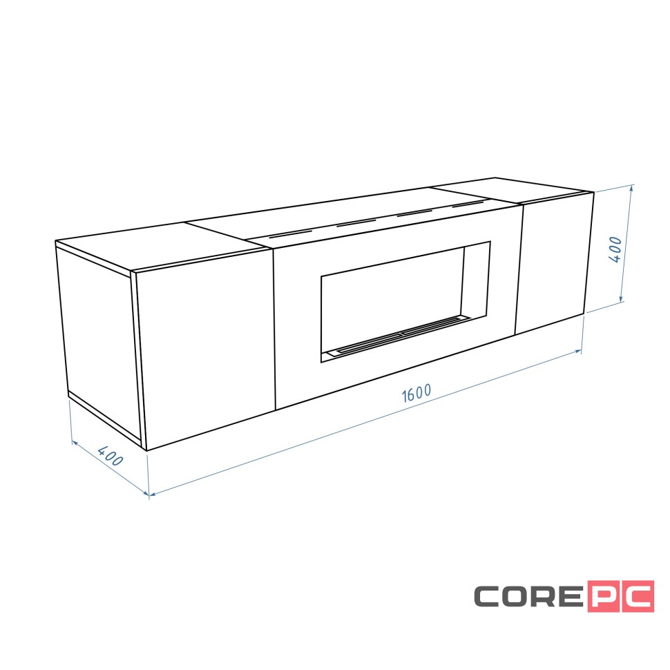 Тумба с биокамином Firelight BFP-P1600 белая