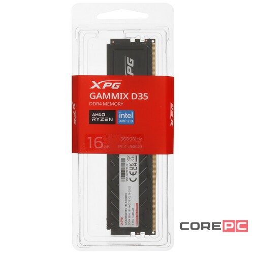 Оперативная память 16 Gb 3600 MHz ADATA XPG GAMMIX D35 RGB Black (AX4U360016G18I-SBKD35)