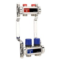 Группа коллекторная для отопления VARMEGA VM15502 ВР 1quot;, на 2 контура 3/4quot; EK, нерж. сталь