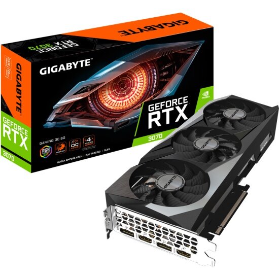 Видеокарта Gigabyte (GV-N3070GAMING OC-8GD 2.0) GeForce RTX 3070 8GB GAMING OC (rev. 2.0)