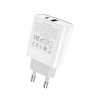Сетевое зар. устр. Hoco C80A с шнуром Type-C на Lightning 1USB/1С PD3.0/QC3.0 3A 20W белое