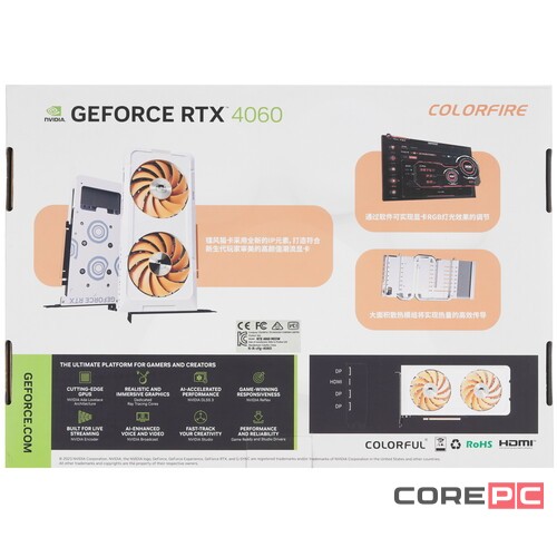 Видеокарта Colorful (RTX 4060 MEOW-ORG 8GB-V) GeForce RTX 4060 8GB MEOW Edition